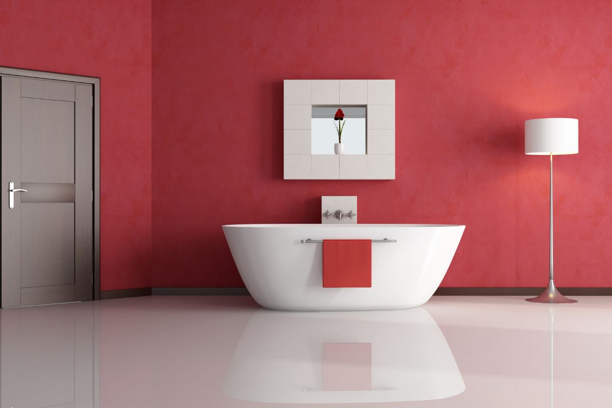 Bagno rosso ciliegia