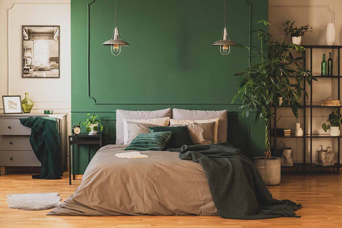 Come abbinare il verde in camera da letto 