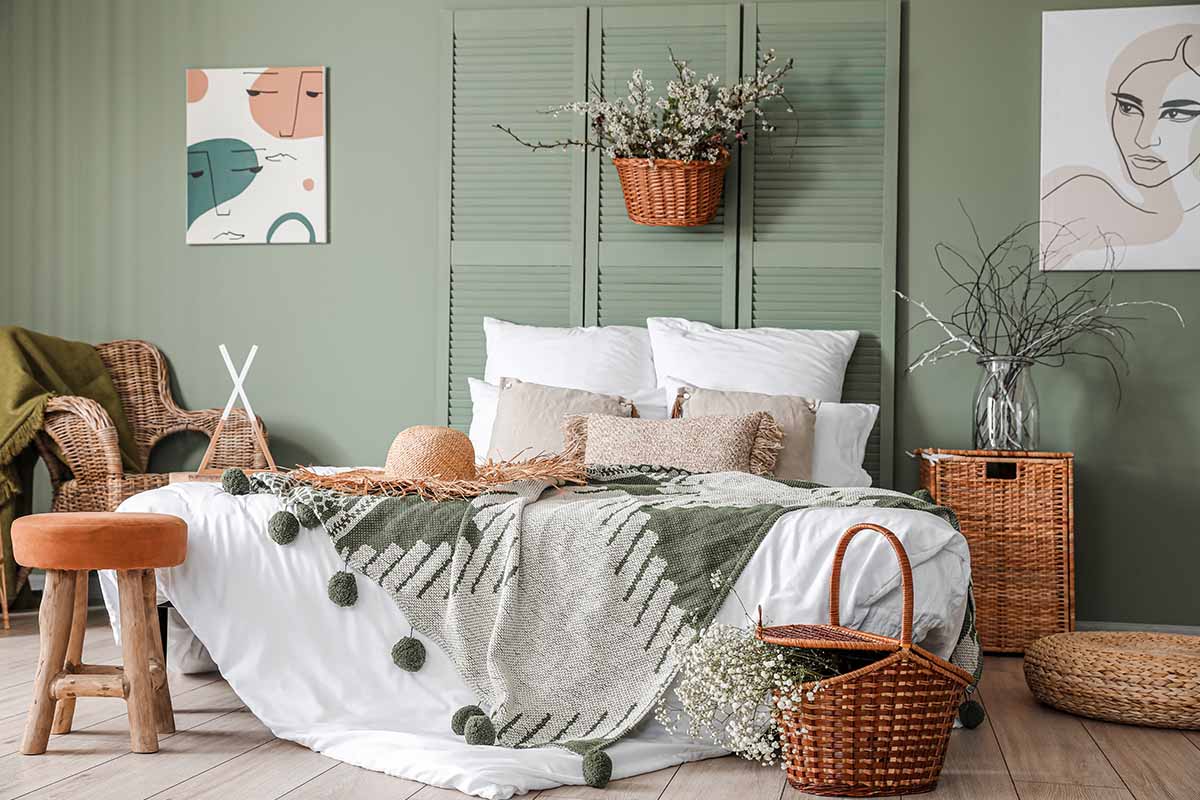 Come abbinare il verde in camera da letto 