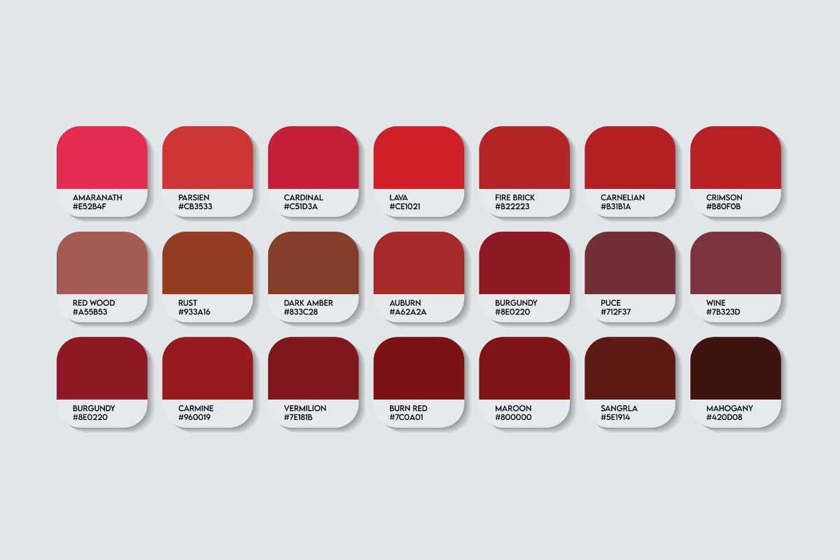 Le tonalità del rosso: tutti i nomi e codici Pantone