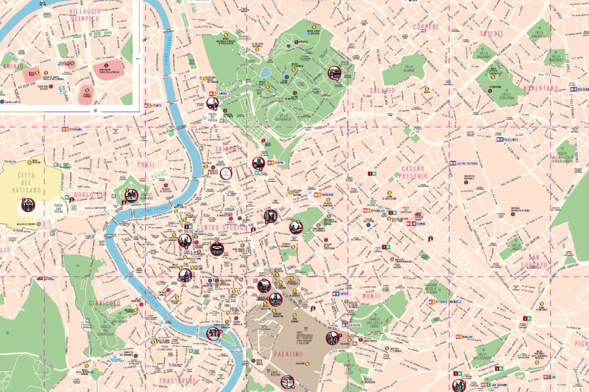 Mappa e Suddivisione dei Quartieri di Roma