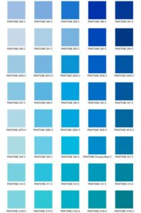 Tavolozza Codici Pantone Tonalità del Blu