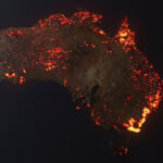 Australia in fiamme 3D|Australia fuochi incendi FIRMS NASA|Massimo Auci|spettro elettromagnetico