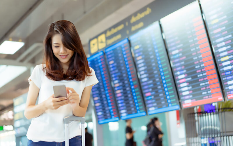 Giapponese in un aeroporto