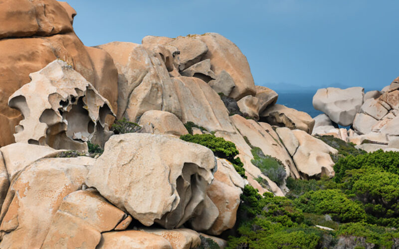 Rocce granitiche di Capo Testa a Santa Teresa di Gallura nelle coste della Sardegna|||||Tomba dei Giganti|War monument (Defense Du Canal De Suez)