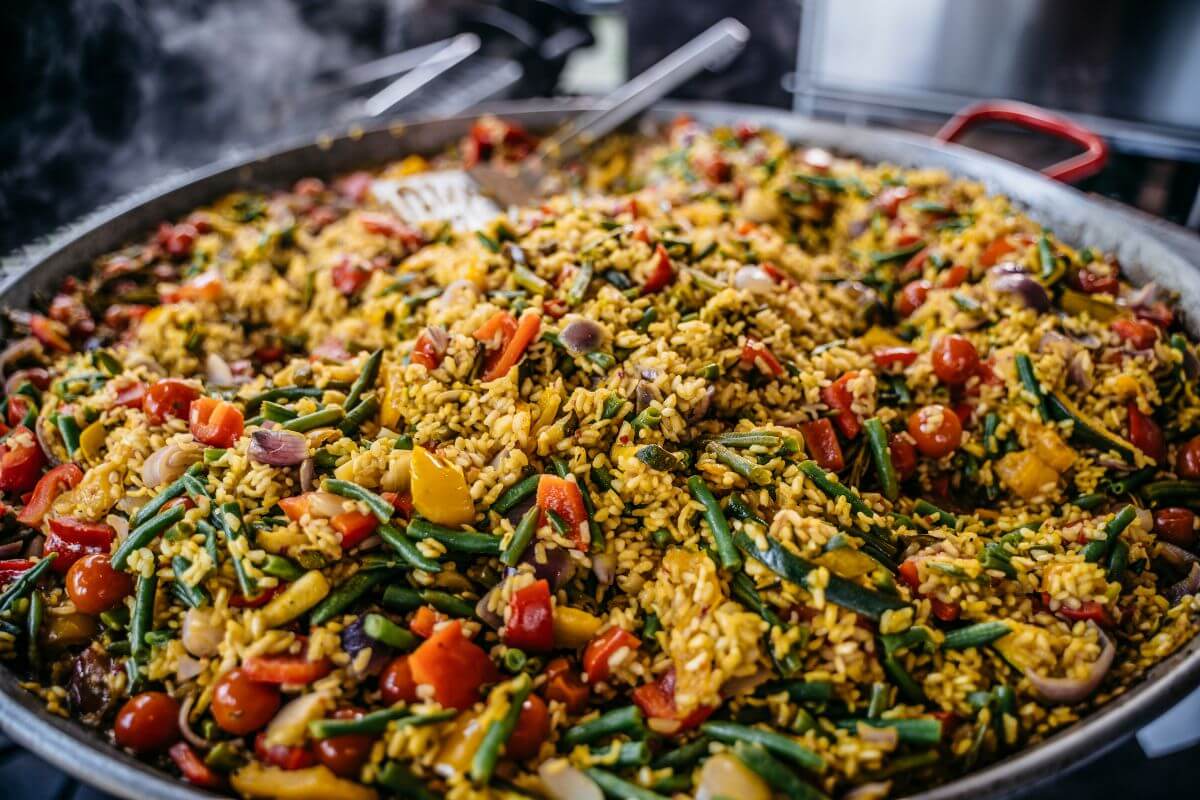 menù per ferragosto in casa Paella di Verdure