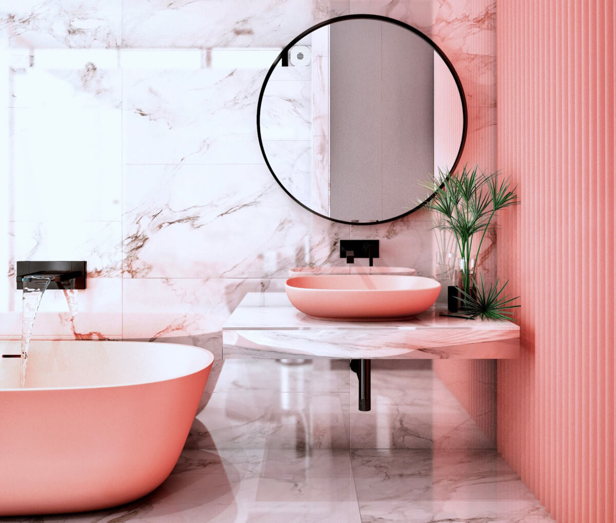 Pillole di interior design: il bagno in rosa 