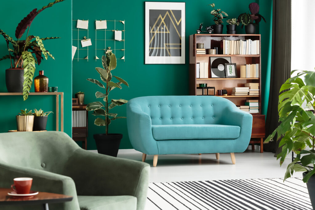 Verde smeraldo interior design