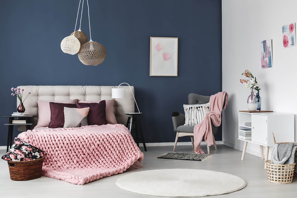 Colore blu interior design